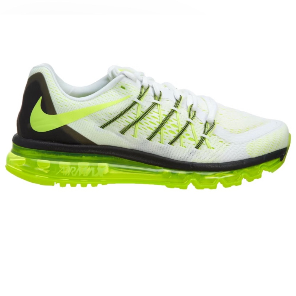 Nike White and Green Athletic Shoes with Mesh Design 698902-107